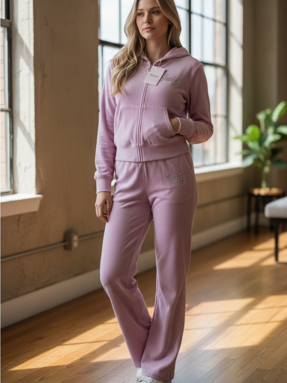 Juicy Couture Party Pink Velour Cozy Set